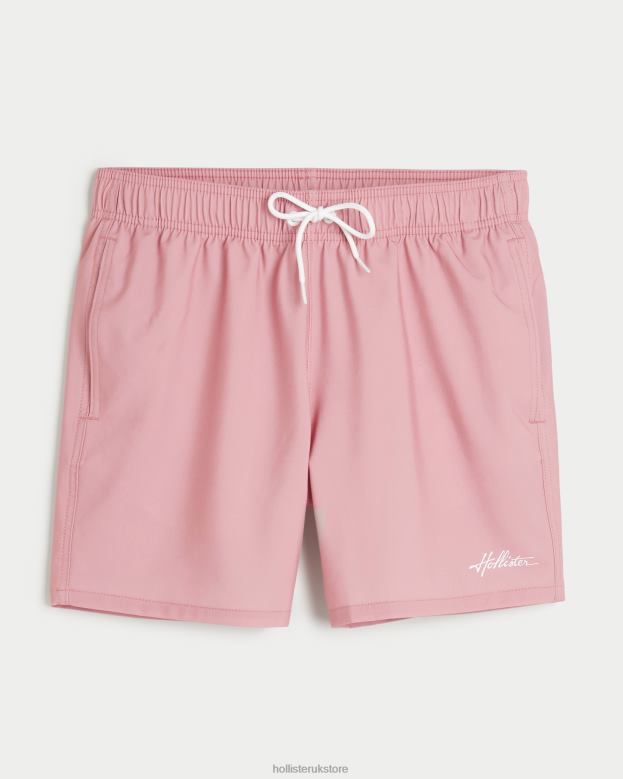Bottoms Hollister Men Guard Swim Trunks 5\\ 488201116 Dark Pink